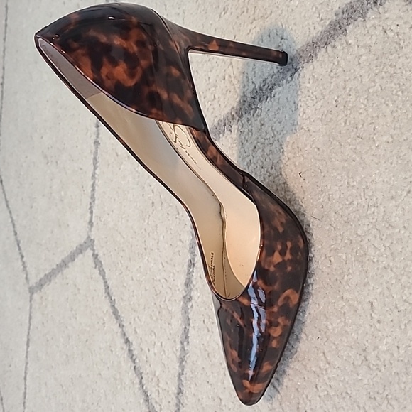 Tortoise Shell Patent D'orsay Pumps - Picture 2 of 6